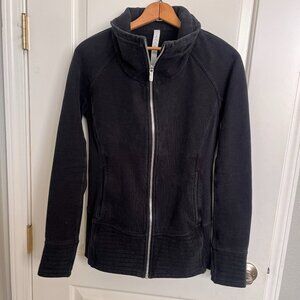 Lululemon Jacket Womens 8 Black Scuba Funnel Neck Full Zip Fleece